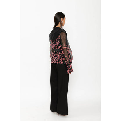Contemponari Aelora Top with Belt - Black