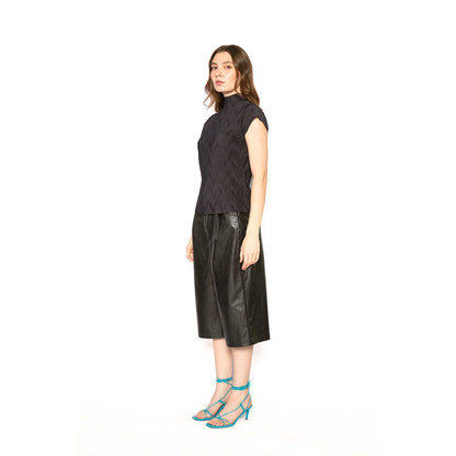 Contemponari Navy Blue Textured Orion Top