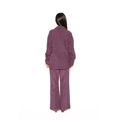 Contemponari Purple Olympus Solid Co-Ord Set
