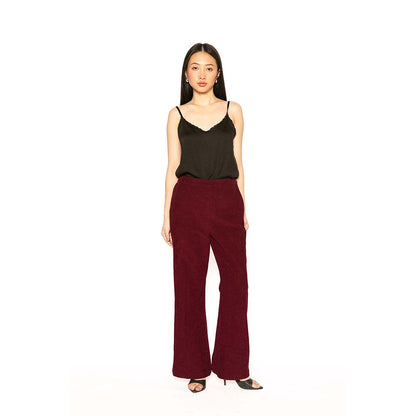 Contemponari Wine Troy Solid Pant