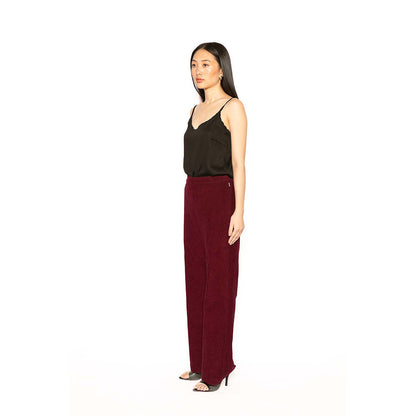 Contemponari Wine Troy Solid Pant