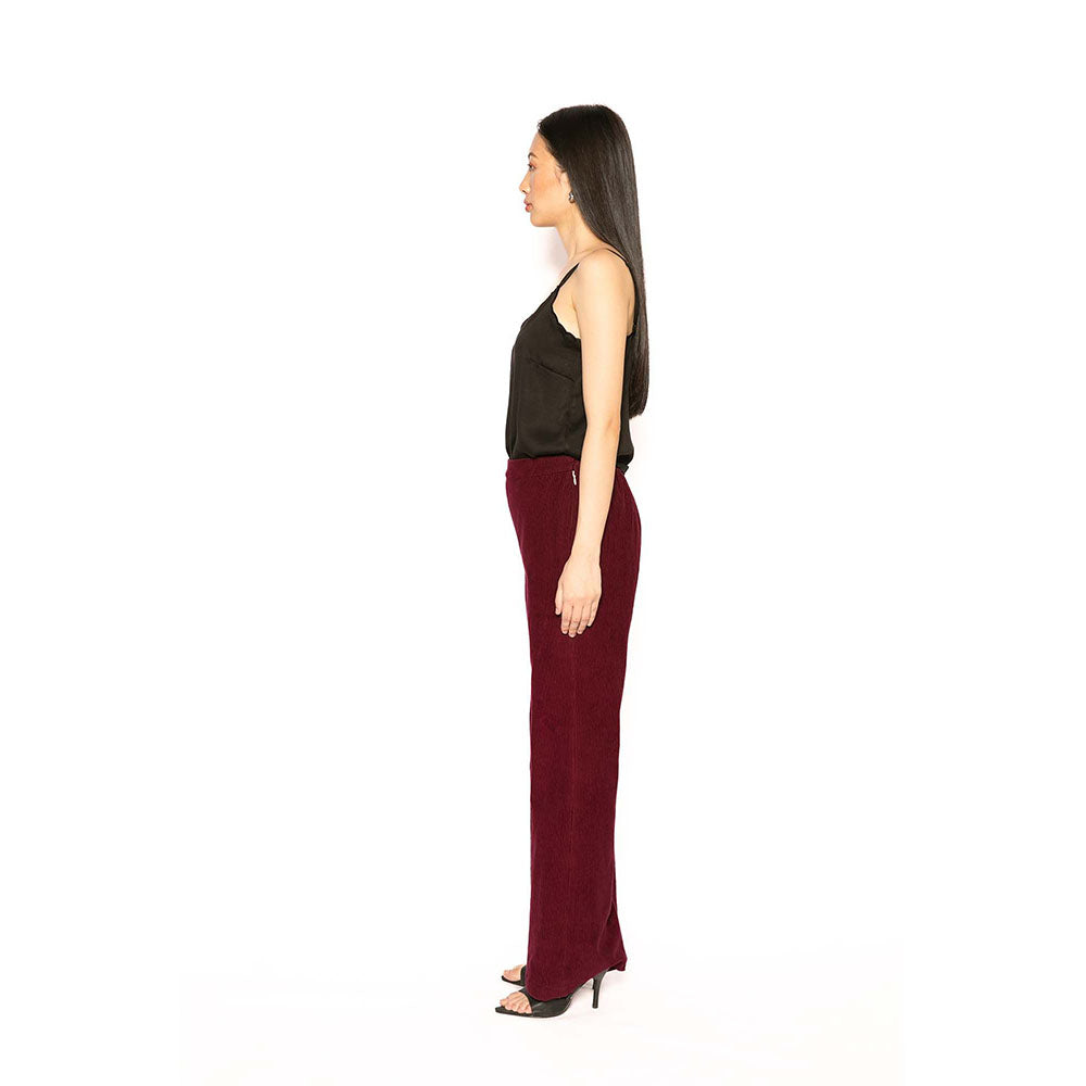 Contemponari Wine Troy Solid Pant