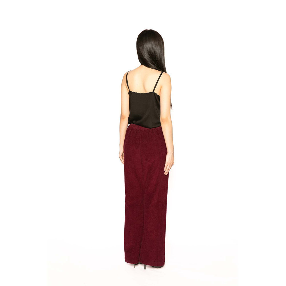 Contemponari Wine Troy Solid Pant