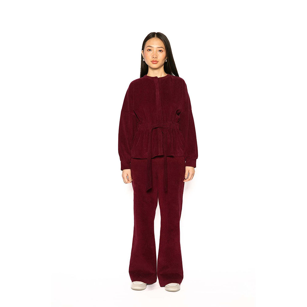 Contemponari Wine Troy Solid Pant