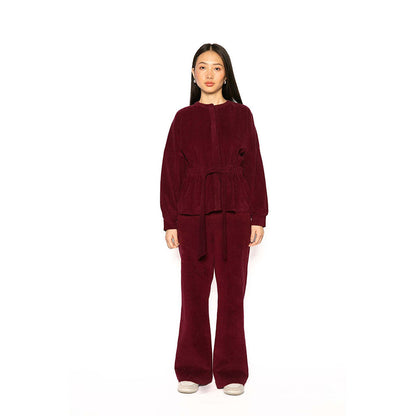 Contemponari Wine Troy Solid Pant