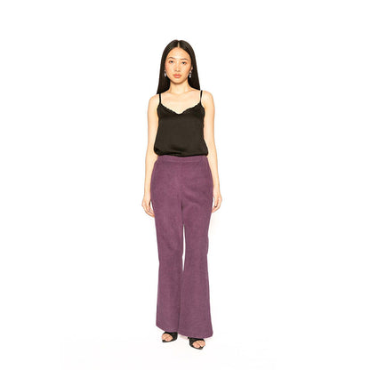 Contemponari Purple Troy Solid Pant