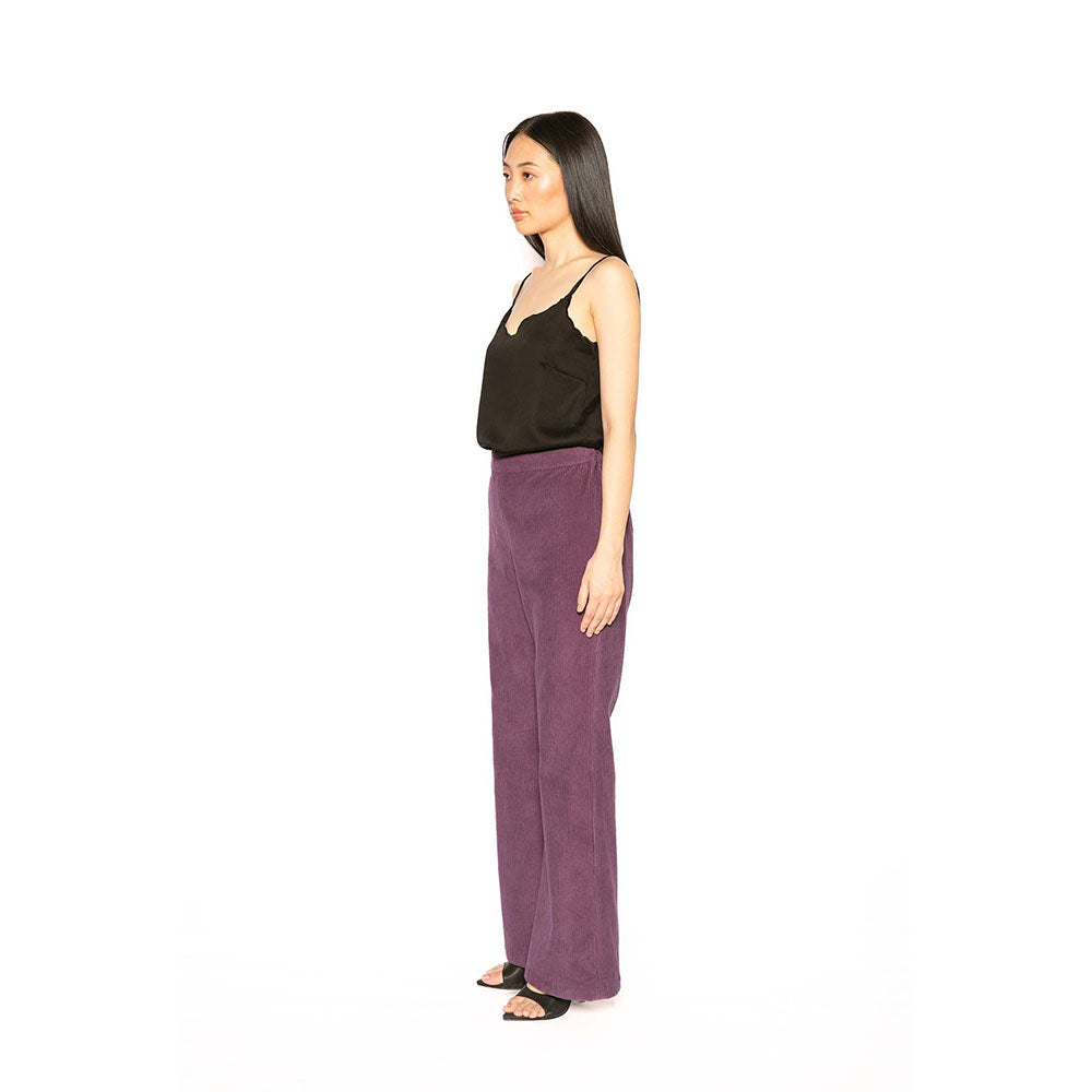 Contemponari Purple Troy Solid Pant