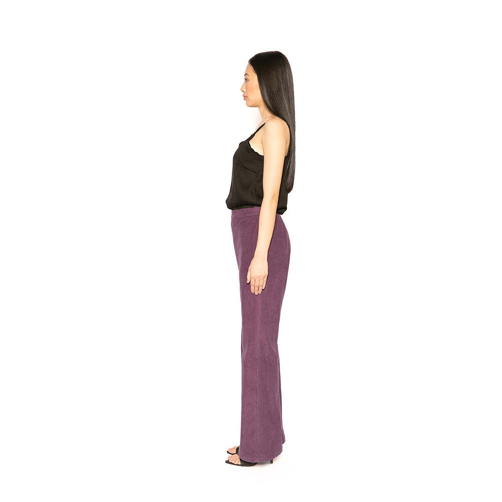 Contemponari Purple Troy Solid Pant