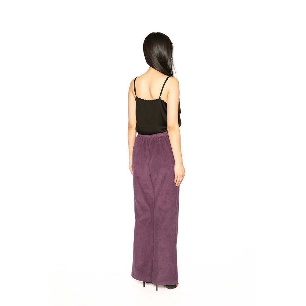 Contemponari Purple Troy Solid Pant