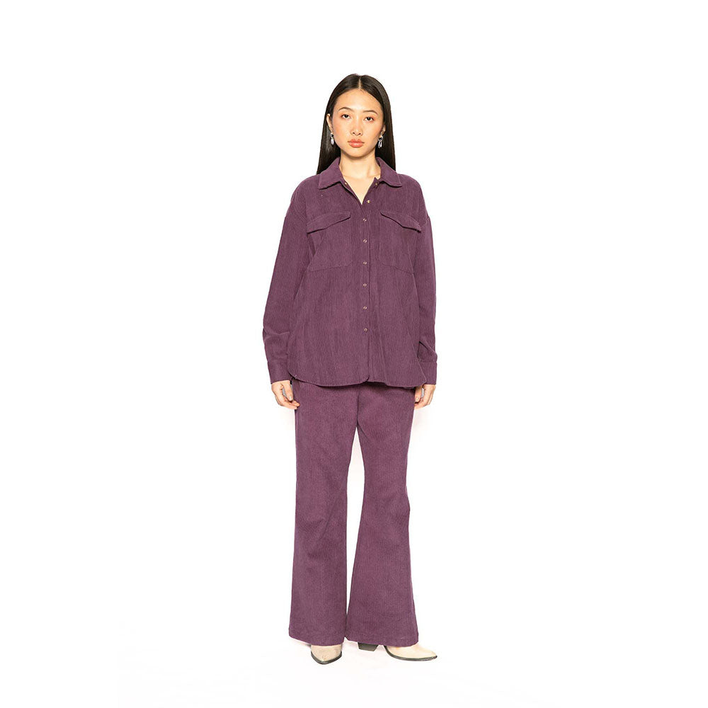 Contemponari Purple Troy Solid Pant