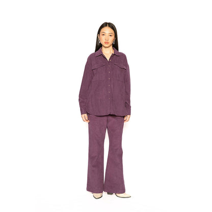 Contemponari Purple Troy Solid Pant