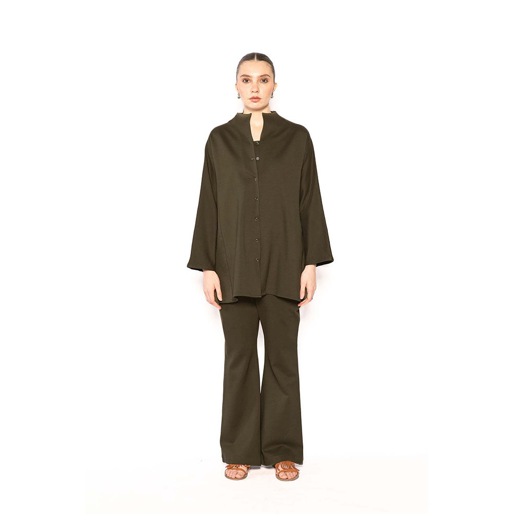 Contemponari The Sirens Green Solid Pant