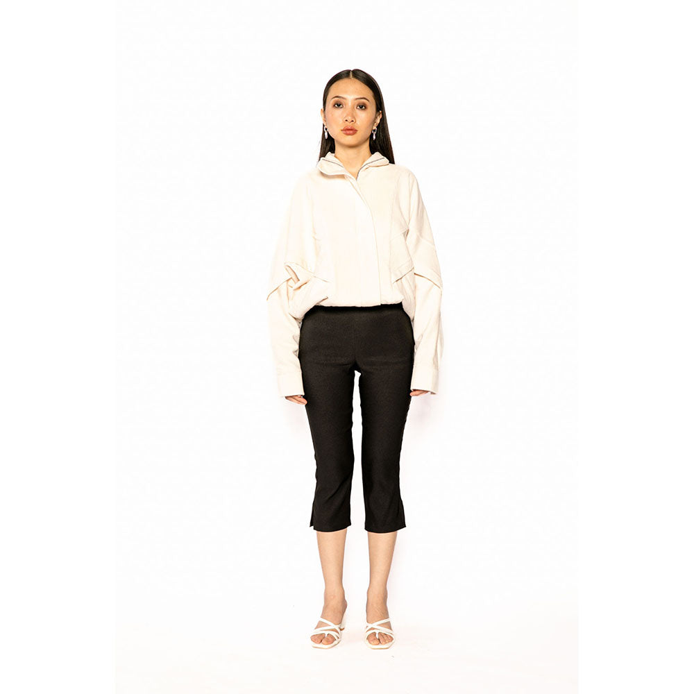 Contemponari Women Corduroy Solid Beige Bomber Jacket