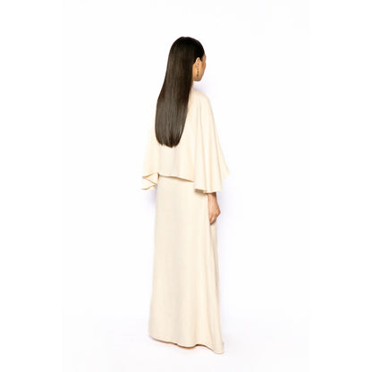 Contemponari Womens Lotus Solid Beige Dress