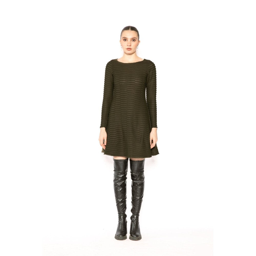 Contemponari Womens Arete Textured Green Dress