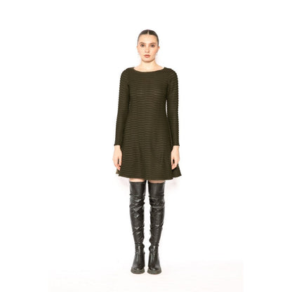 Contemponari Womens Arete Textured Green Dress