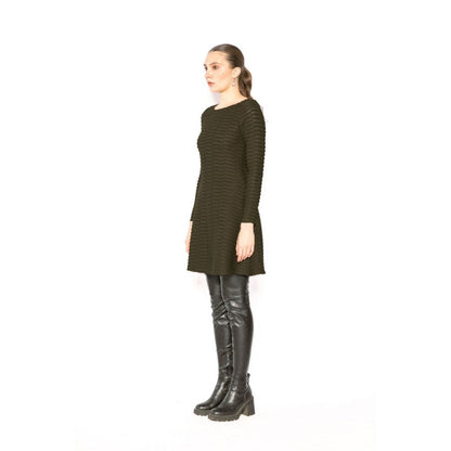Contemponari Womens Arete Textured Green Dress