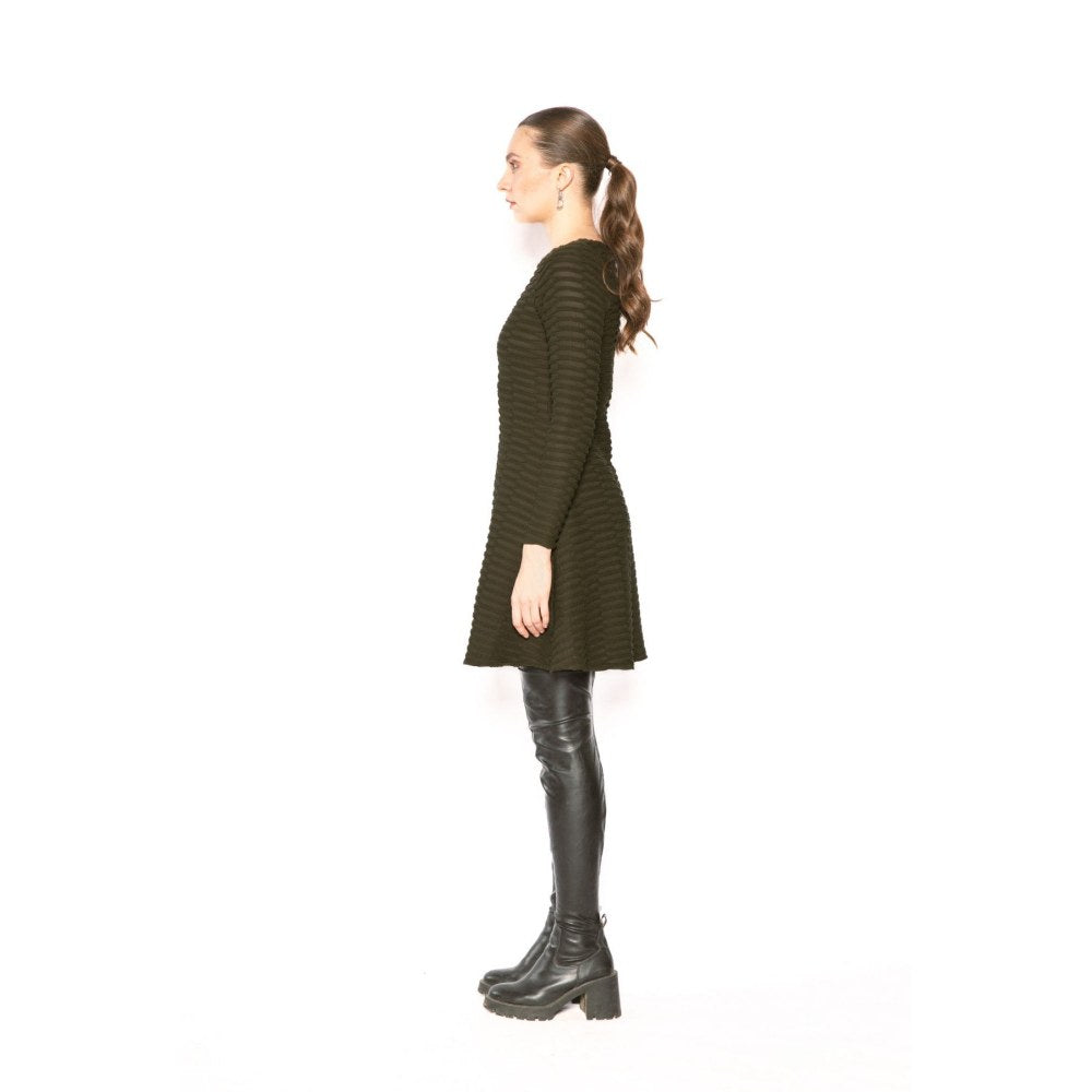 Contemponari Womens Arete Textured Green Dress