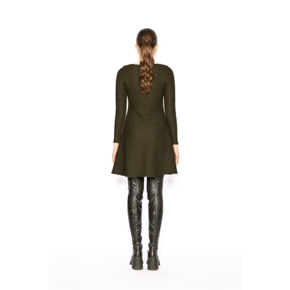 Contemponari Womens Arete Textured Green Dress