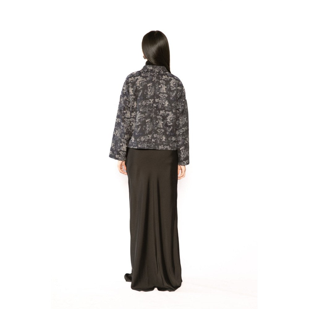 Contemponari Womens Aries Printed Grey Shacket