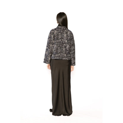 Contemponari Womens Aries Printed Grey Shacket