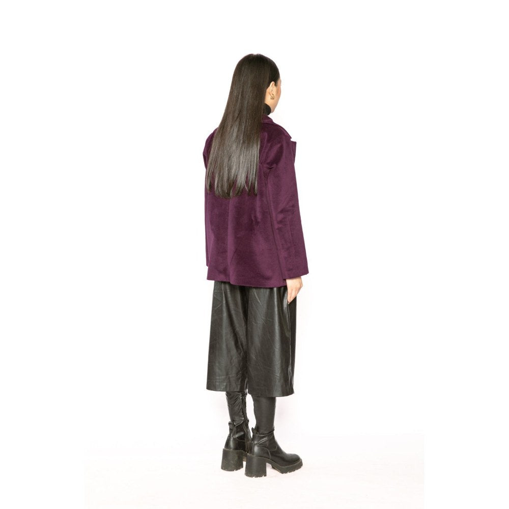 Contemponari Womens Aquila Solid Purple Blazer