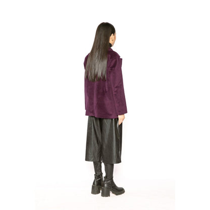 Contemponari Womens Aquila Solid Purple Blazer