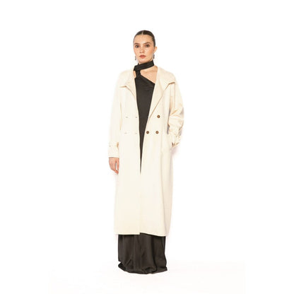 Contemponari Womens Penelope Solid Beige Coat