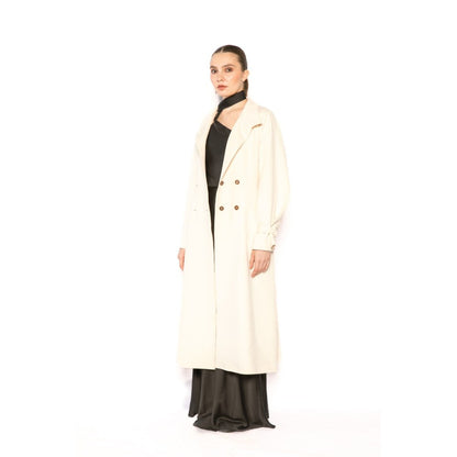 Contemponari Womens Penelope Solid Beige Coat