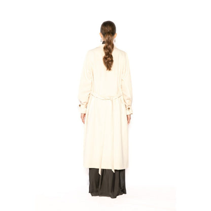 Contemponari Womens Penelope Solid Beige Coat