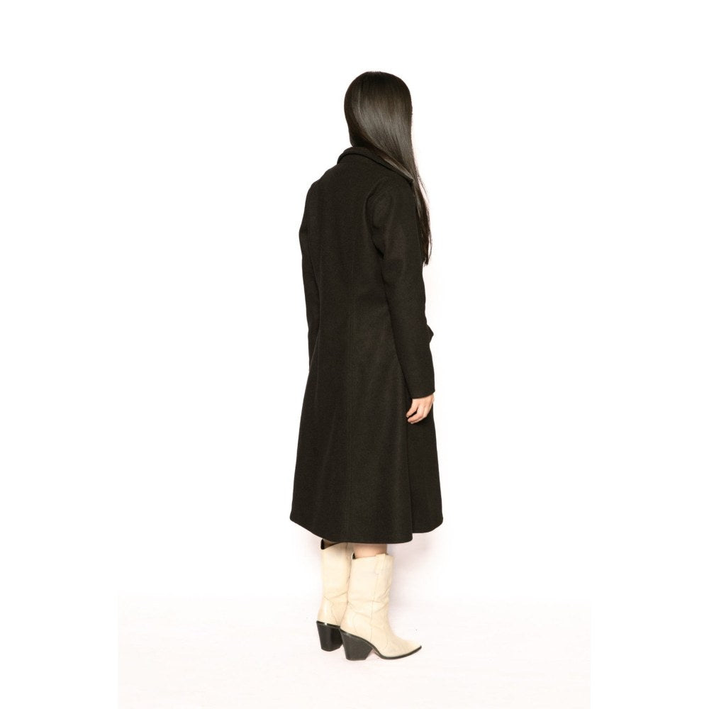 Contemponari Womens Hades Solid Black Coat