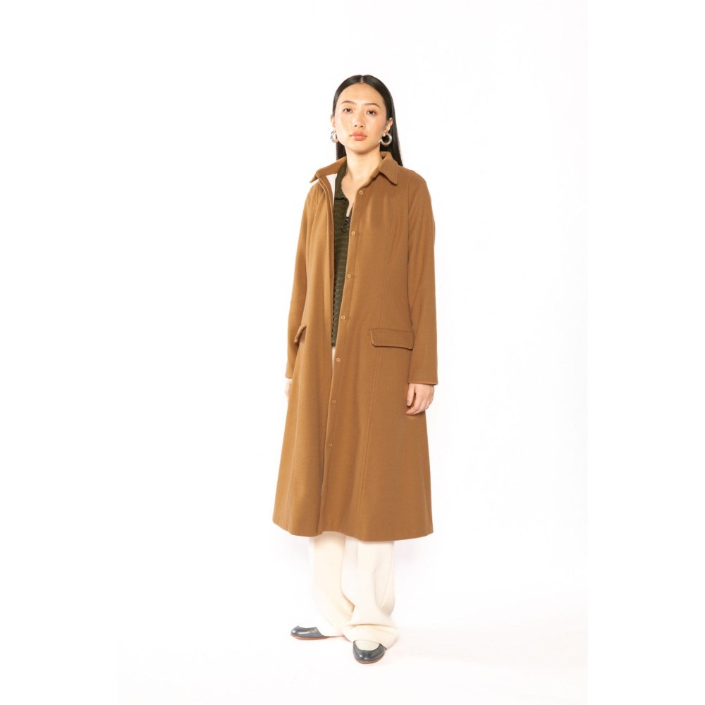 Contemponari Womens Hades Solid Brown Coat