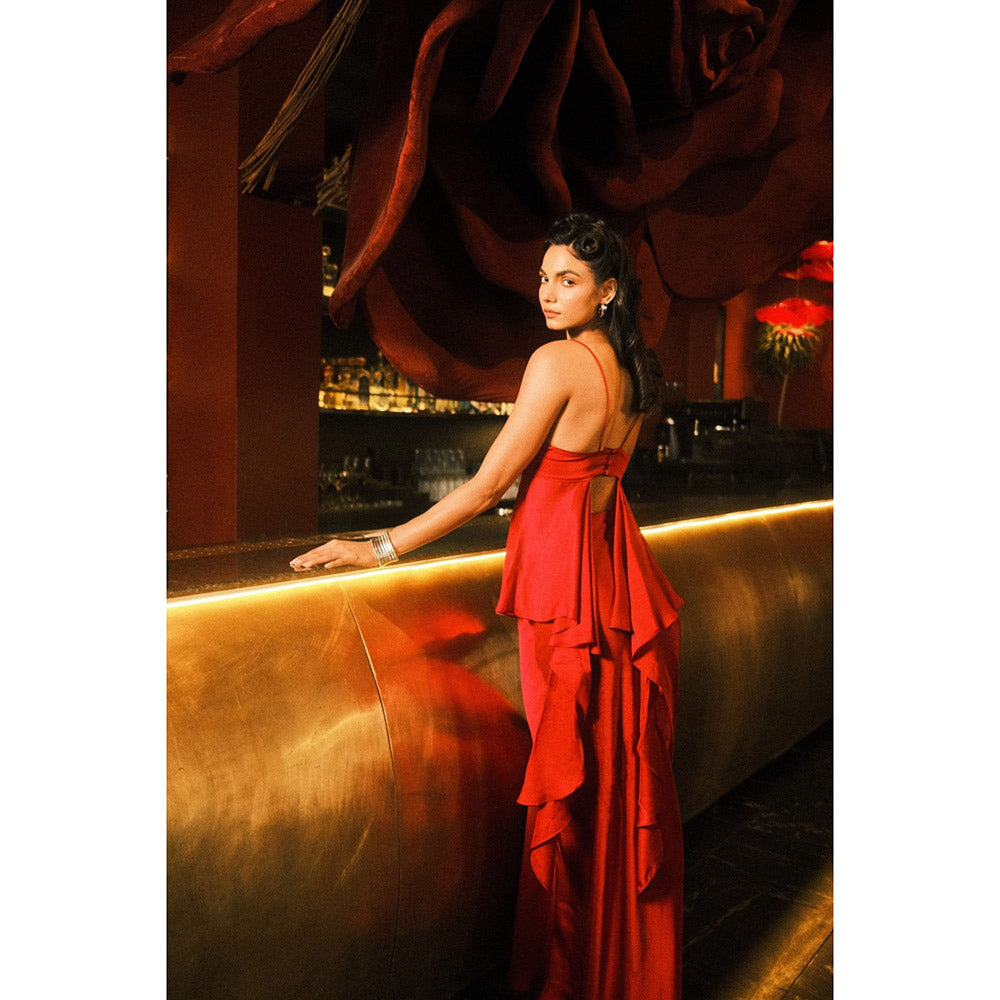Contemponari The Juliet Red Top With Skirt