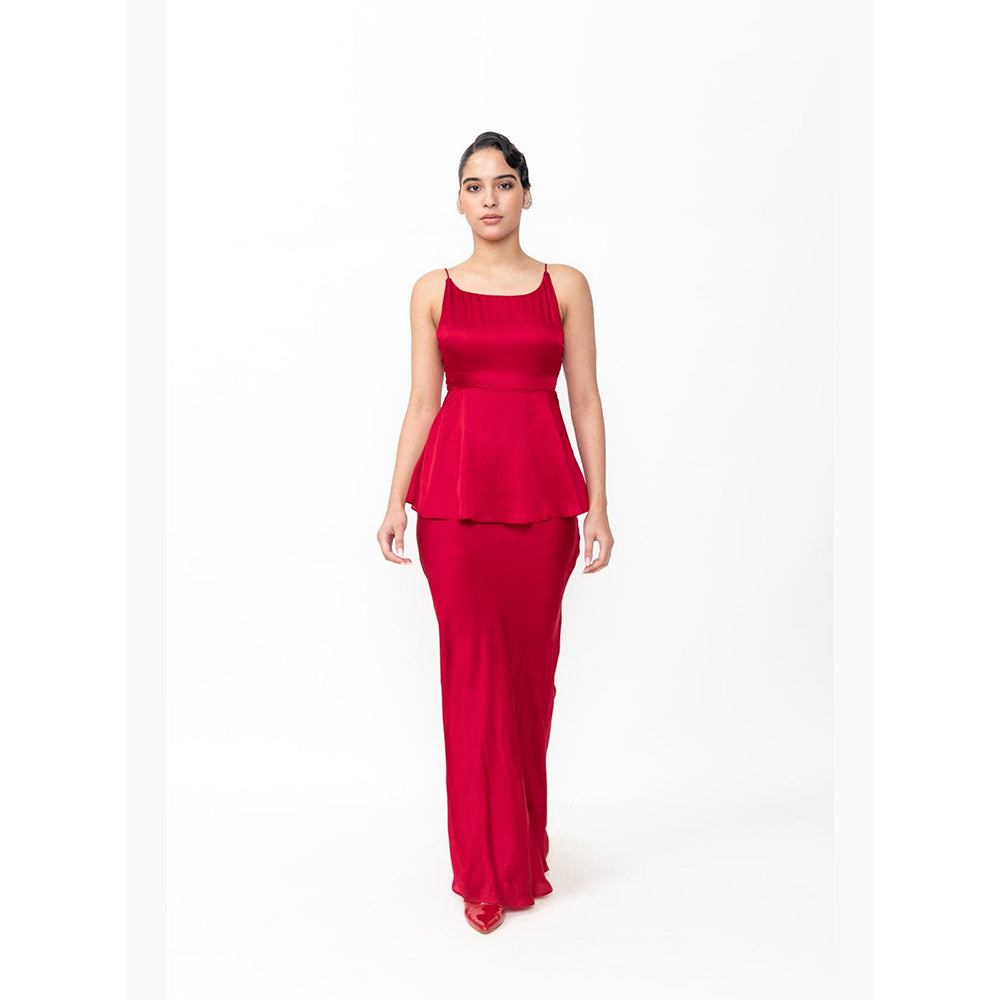 Contemponari The Juliet Red Top With Skirt