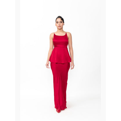 Contemponari The Juliet Red Top With Skirt