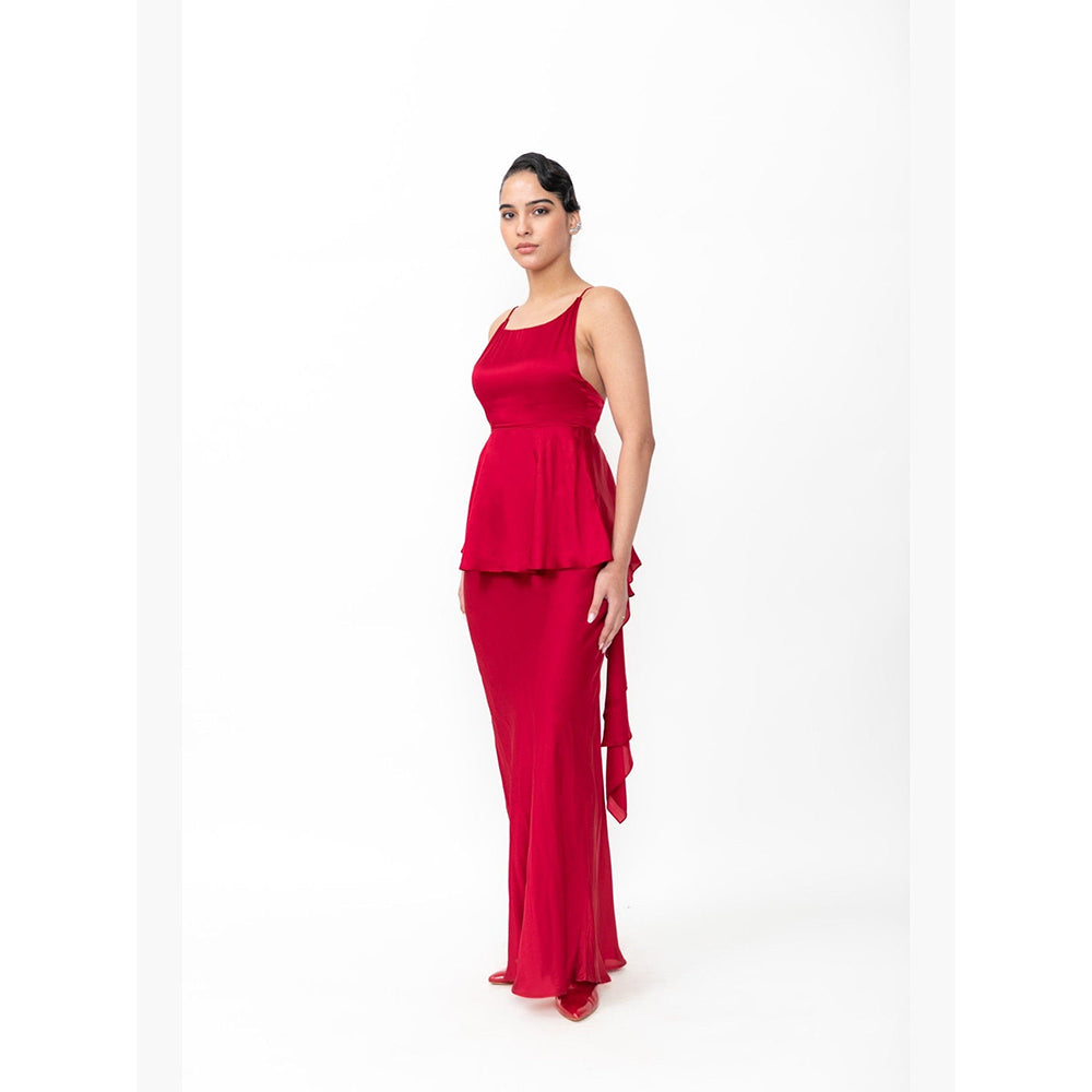 Contemponari The Juliet Red Top With Skirt