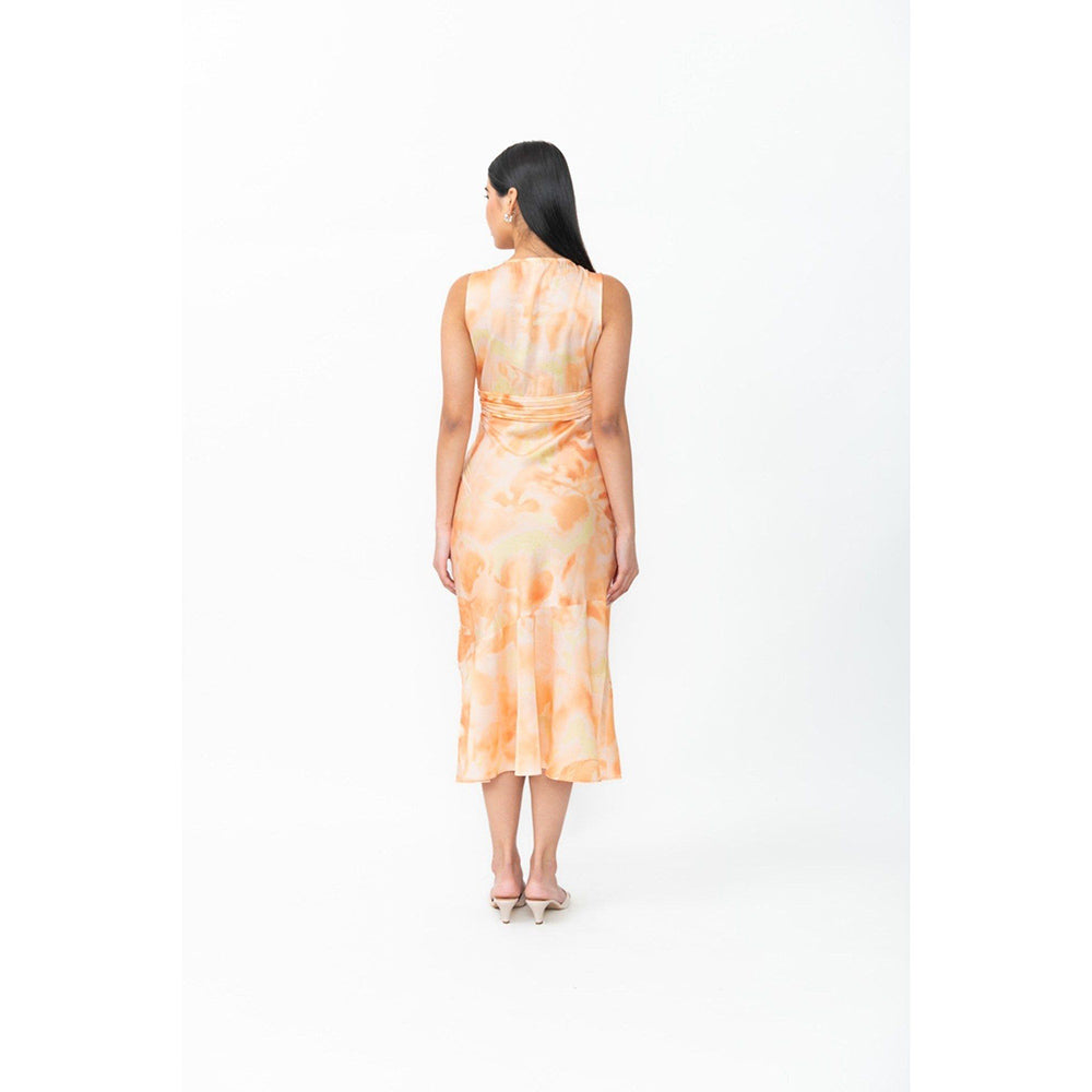Contemponari orange The Vow Midi Dress