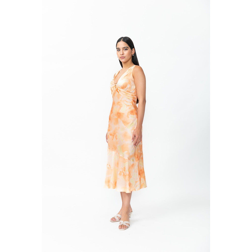 Contemponari orange The Vow Midi Dress