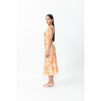 Contemponari orange The Vow Midi Dress