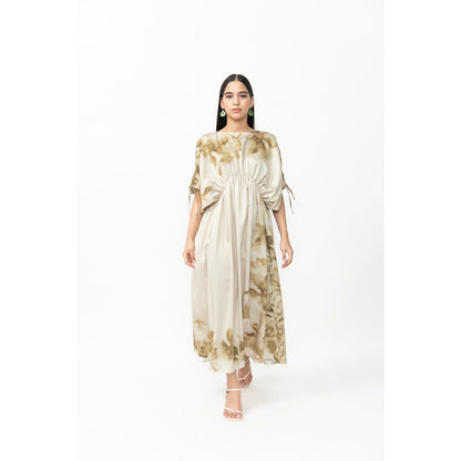 Contemponari Green Printed Zenya Dress