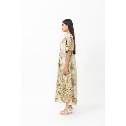 Contemponari Green Printed Zenya Dress