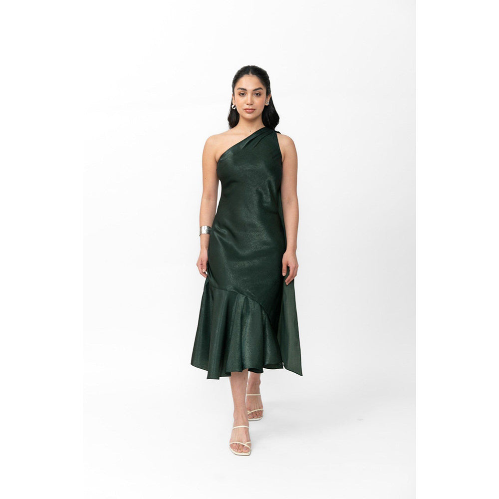Contemponari Green Emerald Midi Dress