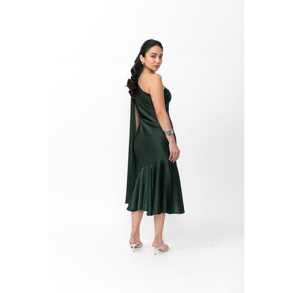 Contemponari Green Emerald Midi Dress
