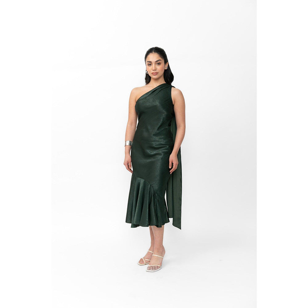 Contemponari Green Emerald Midi Dress