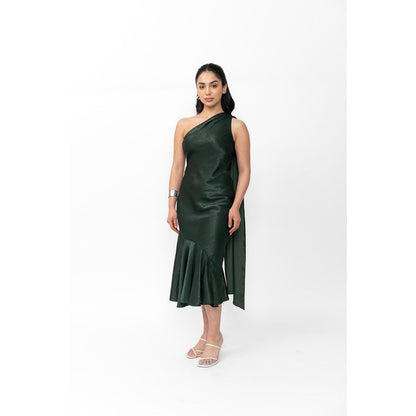 Contemponari Green Emerald Midi Dress