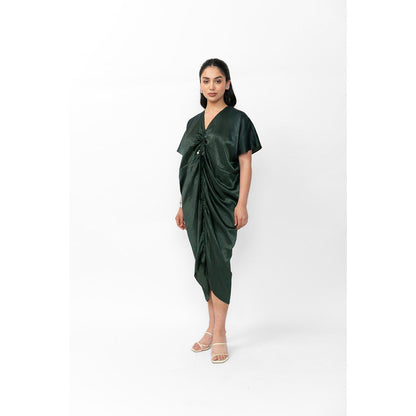Contemponari Green Cloud Midi Dress