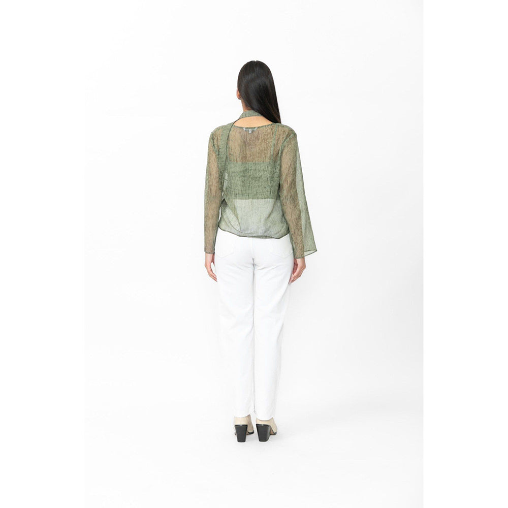 Contemponari Crest Top With Camisole And Scarf