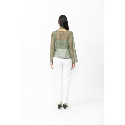 Contemponari Crest Top With Camisole And Scarf