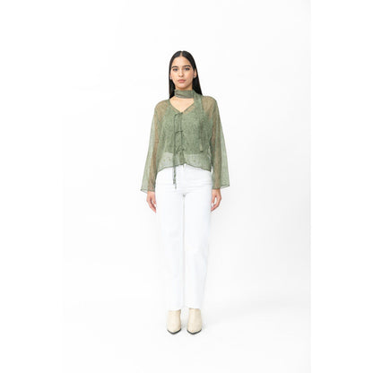 Contemponari Crest Top With Camisole And Scarf