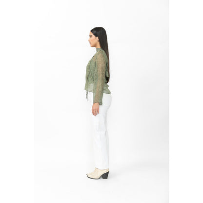 Contemponari Crest Top With Camisole And Scarf